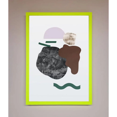 Modern Splodge Framed Print - B0 (100 x 141 cm) / Neon Green - Framed Print