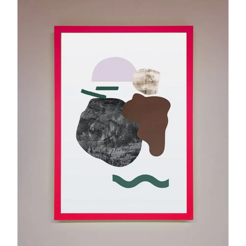 Modern Splodge Framed Print - B0 (100 x 141 cm) / Neon Pink - Framed Print