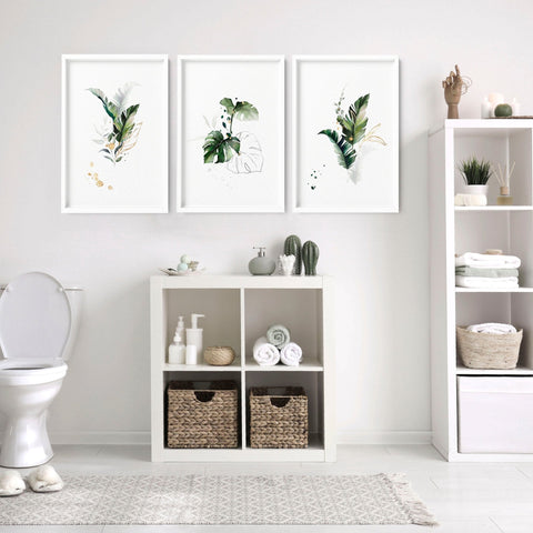 pictures for bathrooms wall - set of 3 wall art