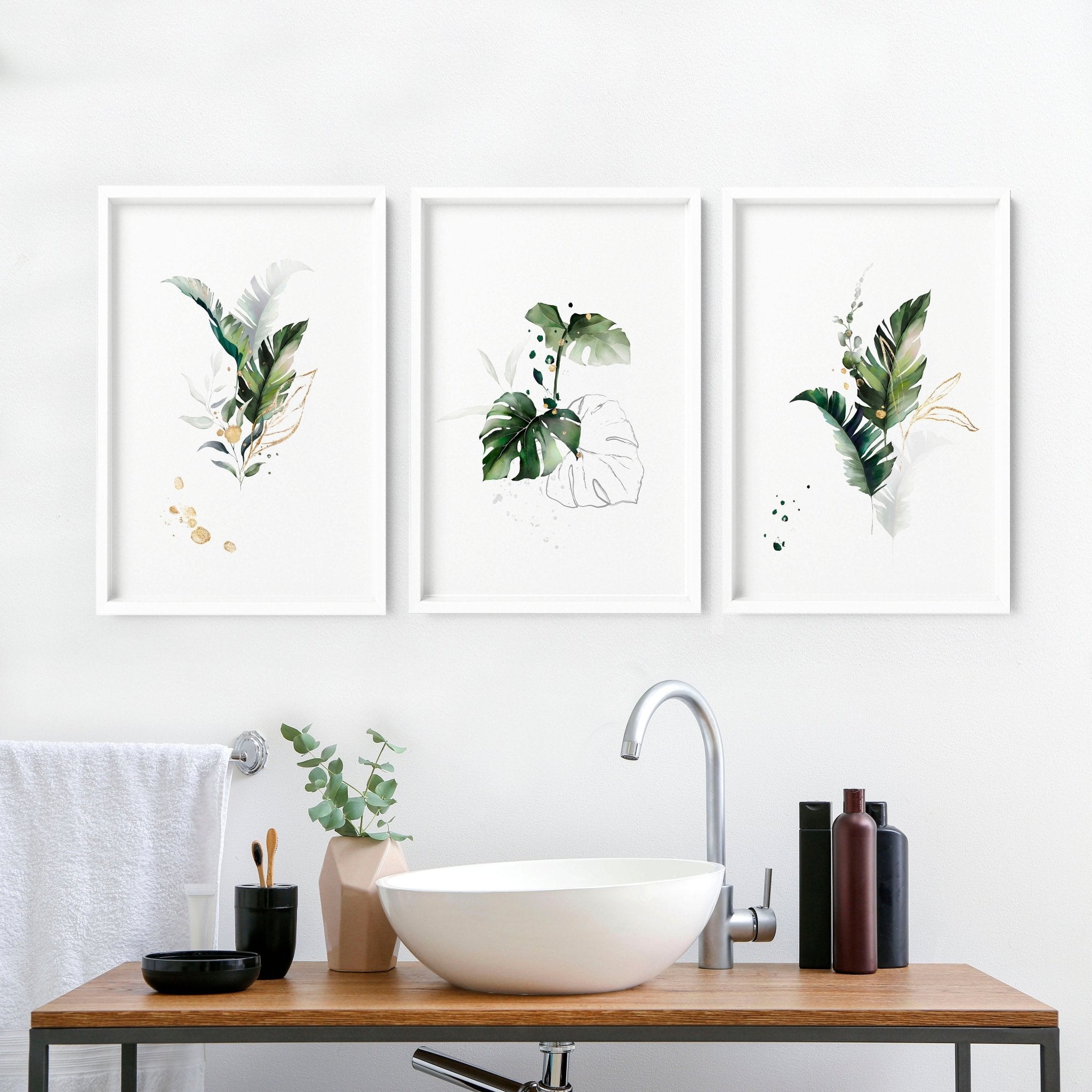 pictures for bathrooms wall - set of 3 wall art