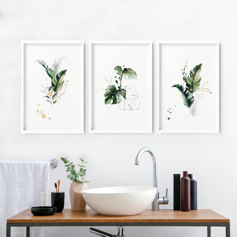 pictures for bathrooms wall - set of 3 wall art
