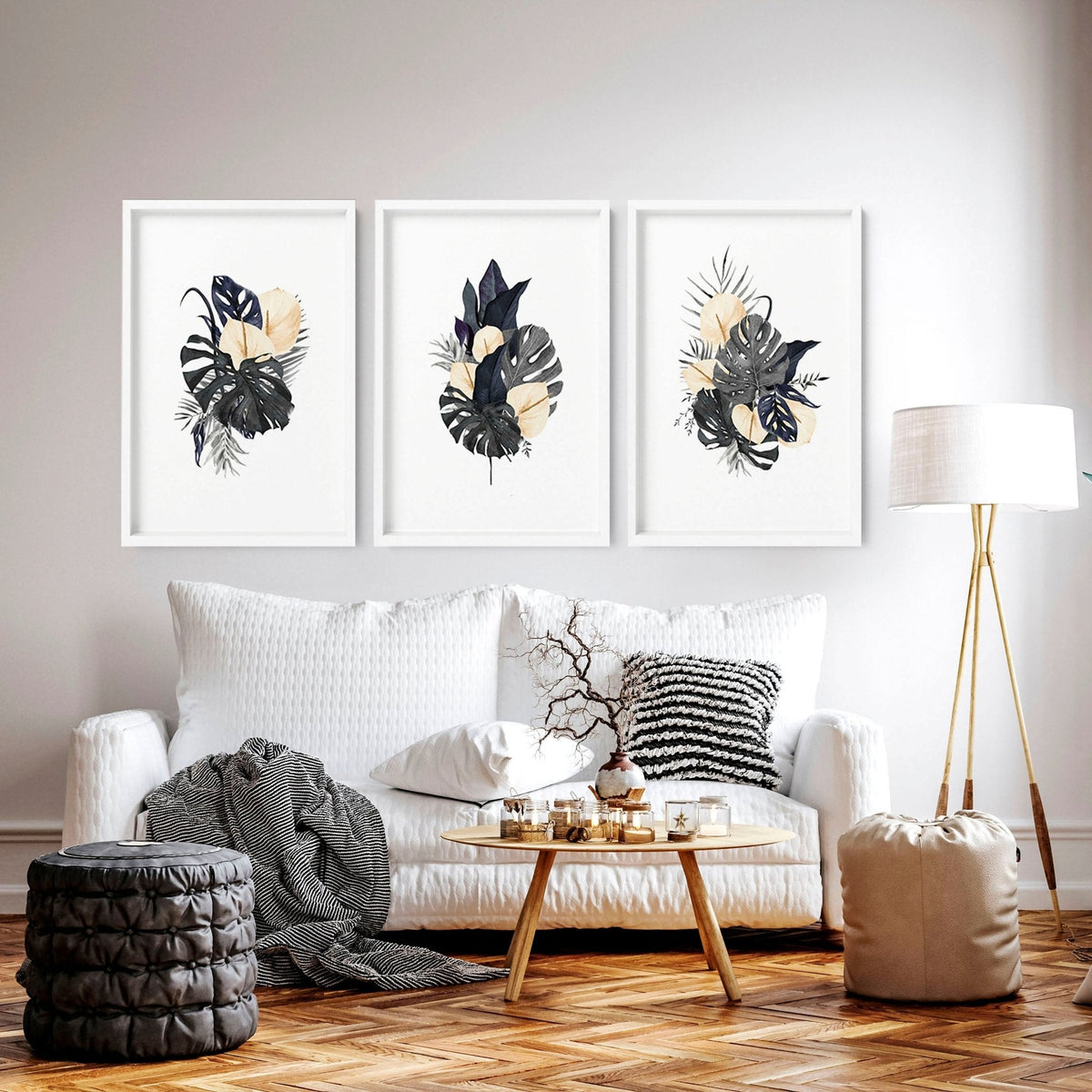 Tropical wall mural | set of 3 wall art prints