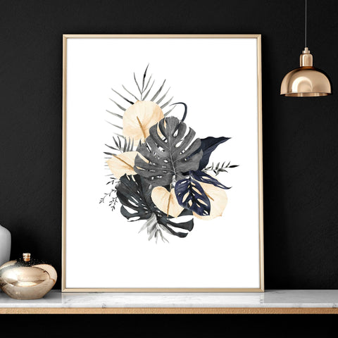 Tropical wall mural | set of 3 wall art prints