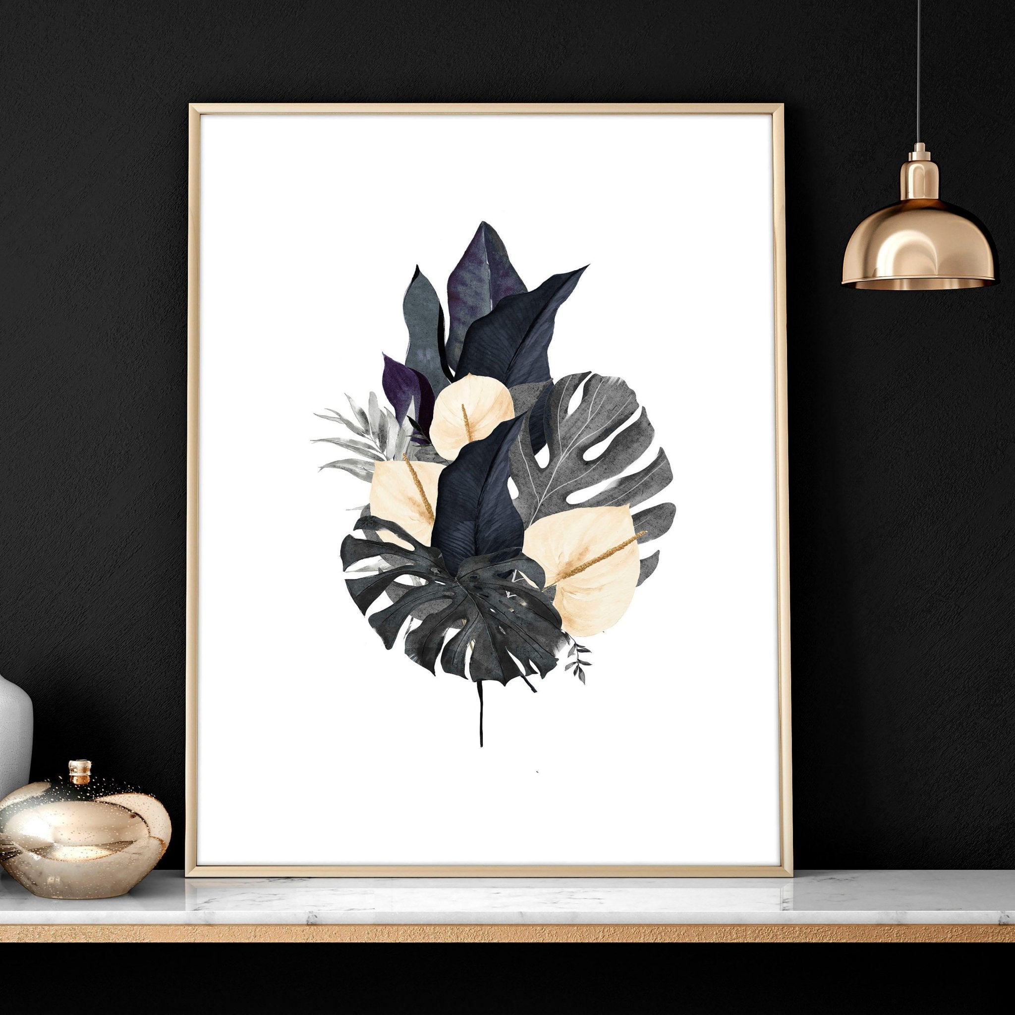 Tropical wall mural | set of 3 wall art prints