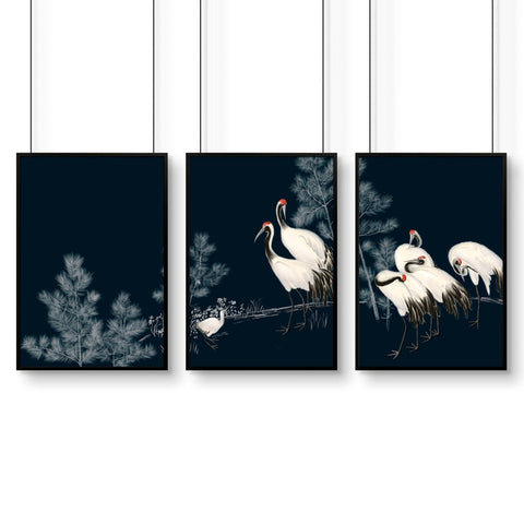 Modern Wall Art Large | Set of 3 Asian Inspired Wall art Prints