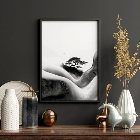 Modern Wall Art Living Room | Set of 3 Asian Inspired Wall art Prints