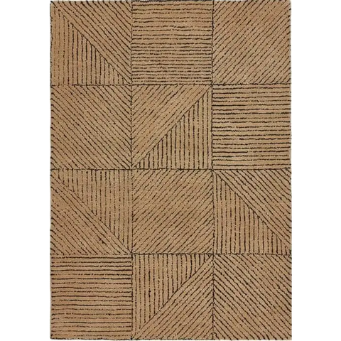 Modern Wool Rug Geometric Design - 80X150 cm / Beige - Rugs