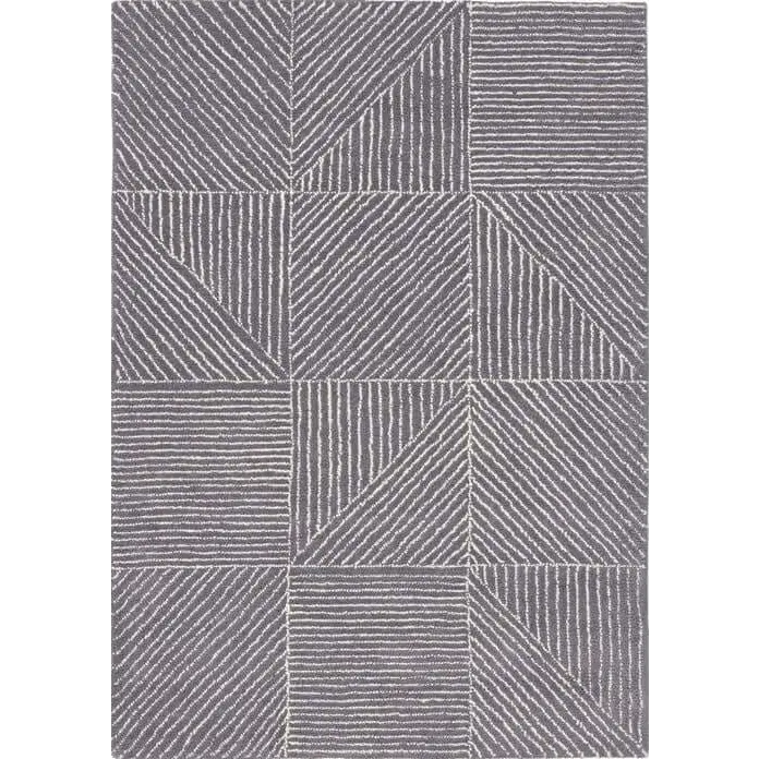 Modern Wool Rug Geometric Design - 80X150 cm / Grey - Rugs