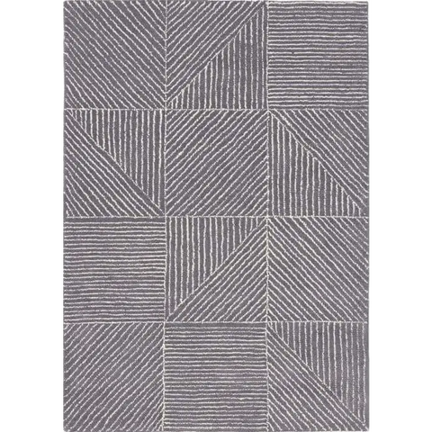 Modern Wool Rug Geometric Design - 80X150 cm / Grey - Rugs