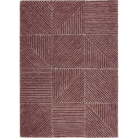 Modern Wool Rug Geometric Design - 80X150 cm / Red - Rugs