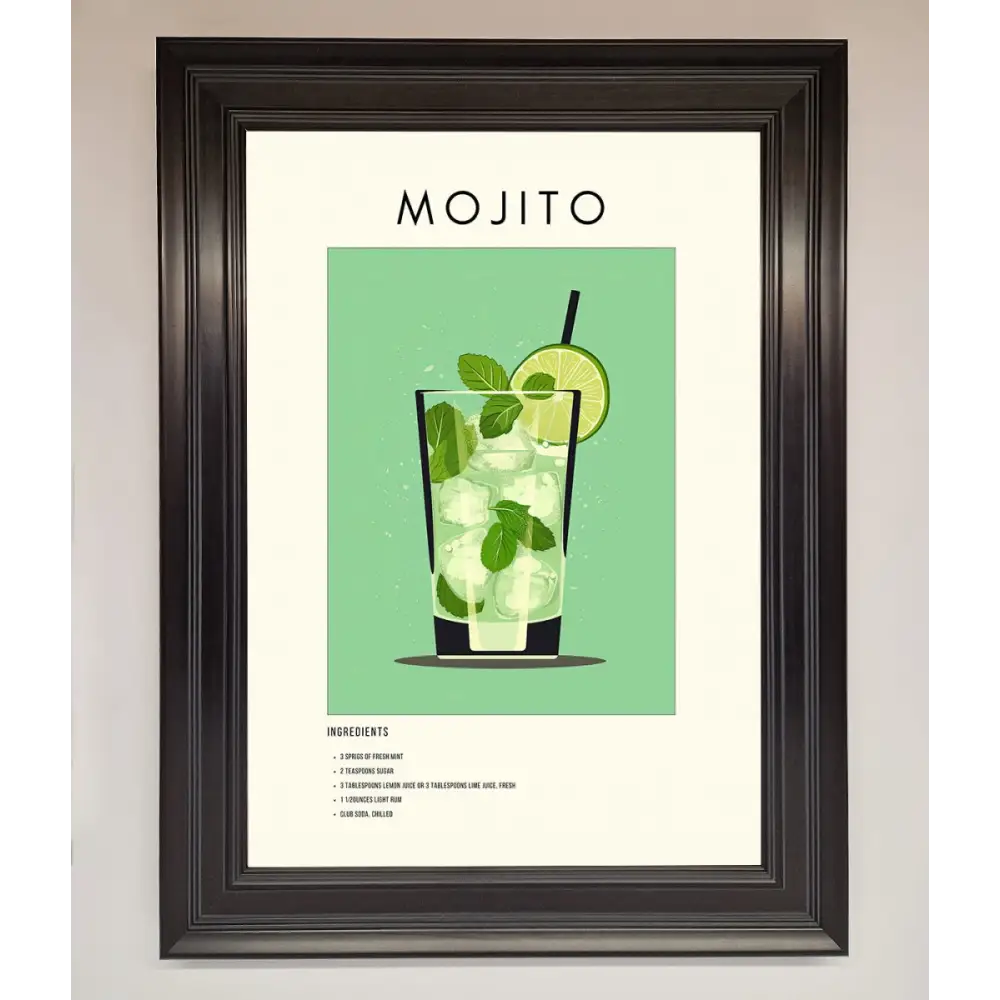 Mojito Framed Poster - A1 (59.4 x 84.1 cm) / Matt Black - Framed Print