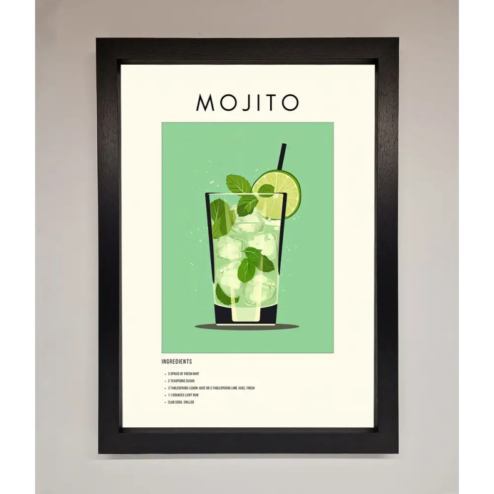 Mojito Framed Poster - A3 (29.7 x 42 cm) / Black - Framed Print