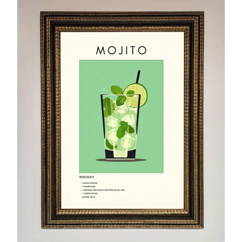 Mojito Framed Poster - A3 (29.7 x 42 cm) / Ornate Gold Black - Framed Print