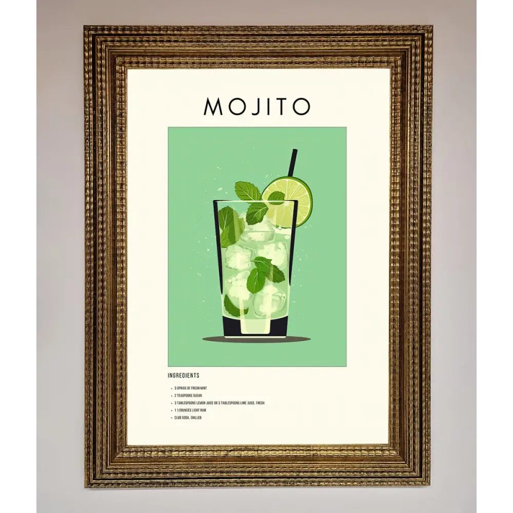 Mojito Framed Poster - A3 (29.7 x 42 cm) / Ornate Gold - Framed Print