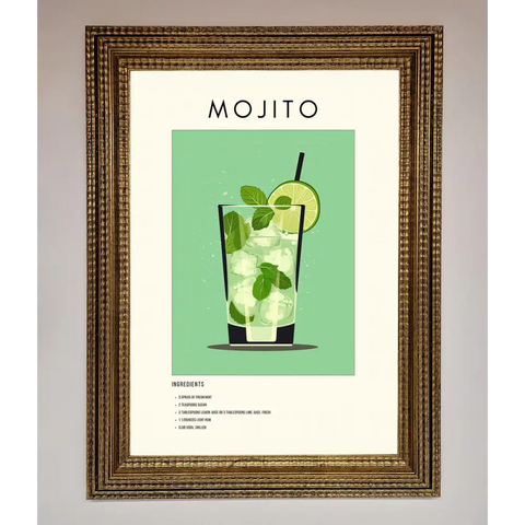 Mojito Framed Poster - A3 (29.7 x 42 cm) / Ornate Gold - Framed Print
