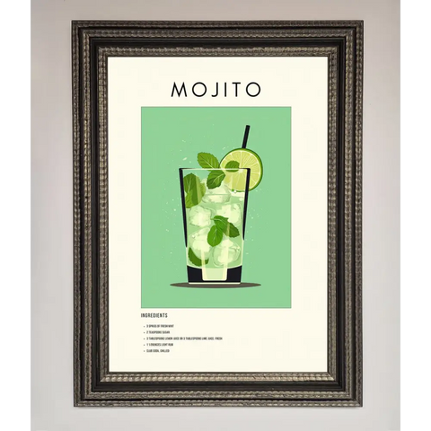 Mojito Framed Poster - A3 (29.7 x 42 cm) / Ornate Silver Black - Framed Print