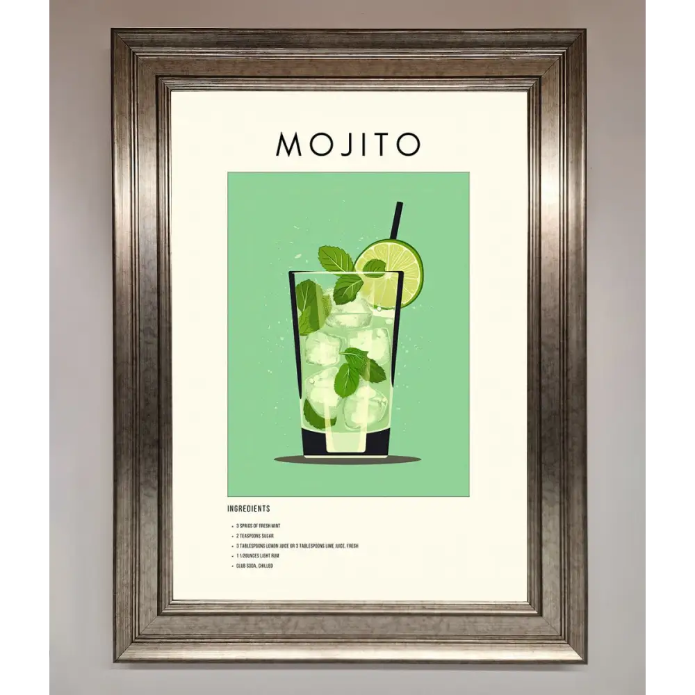 Mojito Framed Poster - A3 (29.7 x 42 cm) / Silver - Framed Print