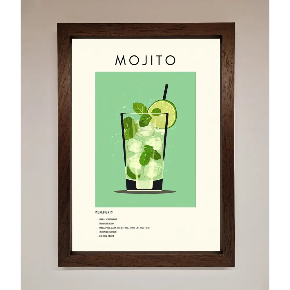 Mojito Framed Poster - A3 (29.7 x 42 cm) / Walnut - Framed Print