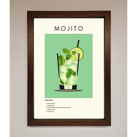Mojito Framed Poster - A3 (29.7 x 42 cm) / Walnut - Framed Print