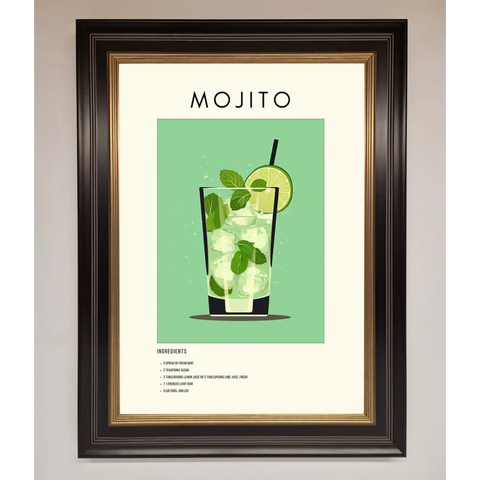 Mojito Framed Poster - B0 (100 x 141 cm) / Black Gold - Framed Print