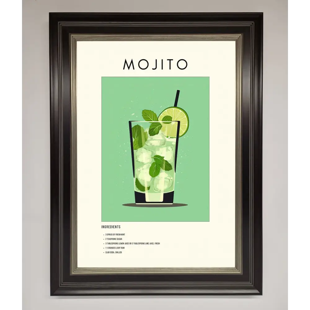 Mojito Framed Poster - B0 (100 x 141 cm) / Black Silver - Framed Print