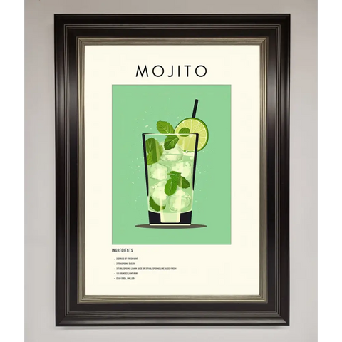 Mojito Framed Poster - B0 (100 x 141 cm) / Black Silver - Framed Print