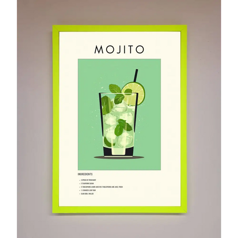 Mojito Framed Poster - B0 (100 x 141 cm) / Neon Green - Framed Print