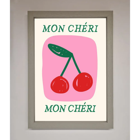 Mon Cheri Framed Poster - A3 (29.7 x 42 cm) / Grey - Framed Print