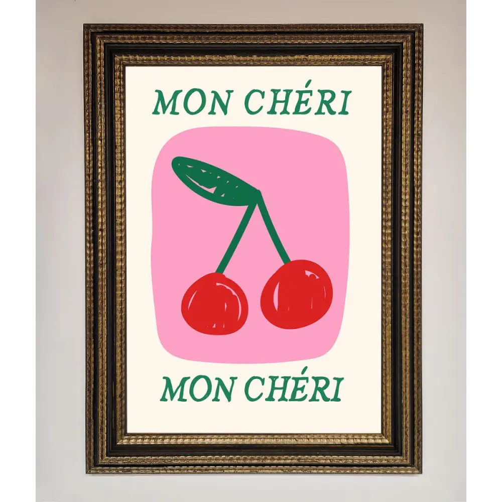 Mon Cheri Framed Poster - A3 (29.7 x 42 cm) / Ornate Gold Black - Framed Print