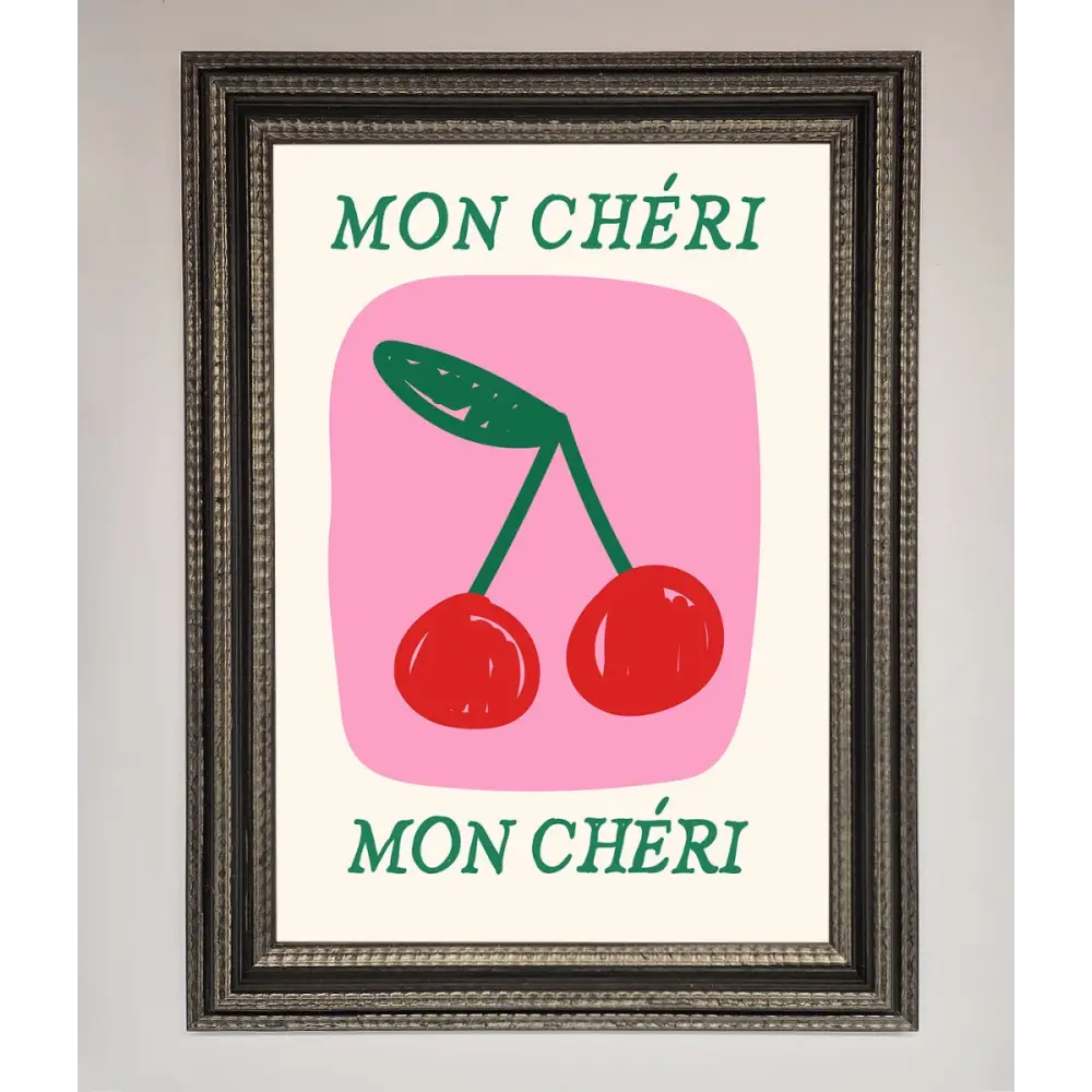 Mon Cheri Framed Poster - A3 (29.7 x 42 cm) / Ornate Silver Black - Framed Print