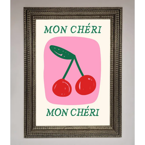 Mon Cheri Framed Poster - A3 (29.7 x 42 cm) / Ornate Silver - Framed Print