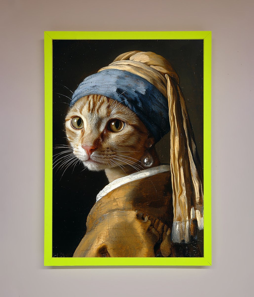 Mona Lisa Cat Framed Poster