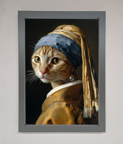 Mona Lisa Cat Framed Poster