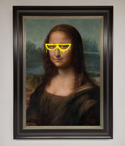 Mona Lisa Glasses Framed Print