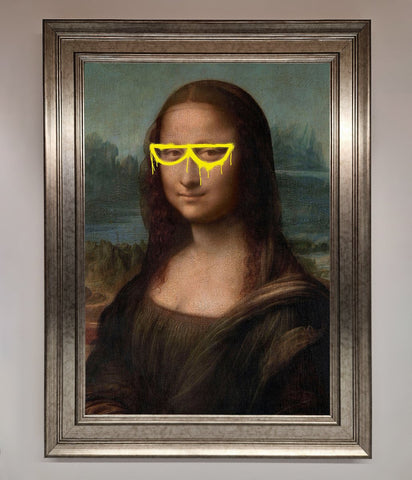 Mona Lisa Glasses Framed Print