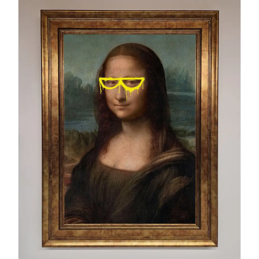 Mona Lisa Glasses Framed Print - B0 (100 x 141 cm) / Bronze - Framed Print