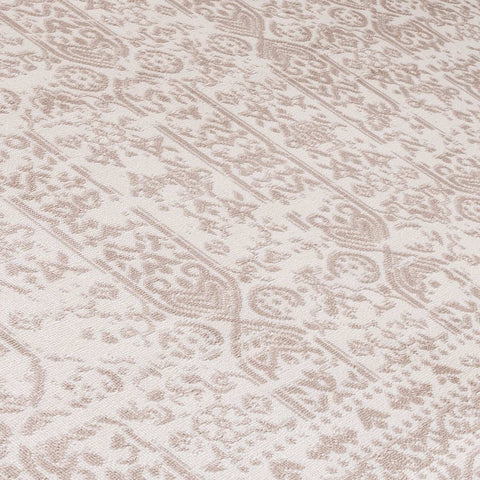 Beige rug montana cream with intricate repeating ornamental pattern perfect for stylish home decor