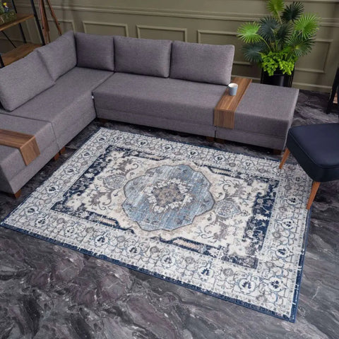 Montana Vintage Navy Rugs | 4040 - Rugs