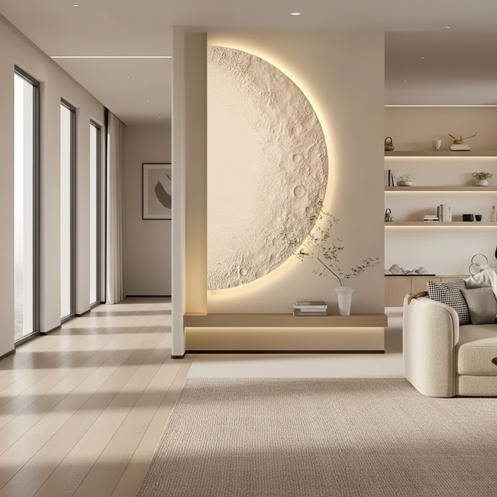 Moon Wall Painting Lamp Creative Minimalist Living Room