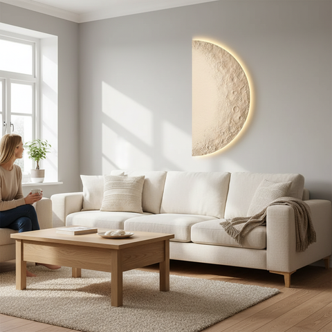 Moon Wall Painting Lamp Creative Minimalist Living Room