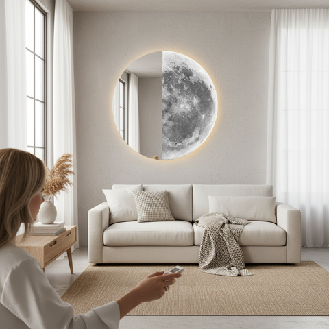 Moon Wall Painting Lamp Creative Minimalist Living Room