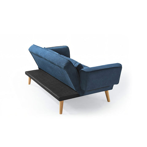 Navy blue velvet morales foldable sofa bed with wooden legs and black convertible base foldable sofa bed for kids