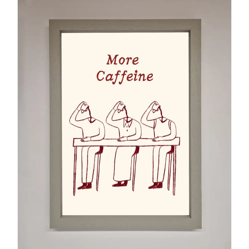 More Caffeine Framed Wall Art - A3 (29.7 x 42 cm) / Grey - Framed Print