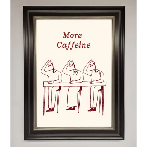 More Caffeine Framed Wall Art - B0 (100 x 141 cm) / Black Silver - Framed Print