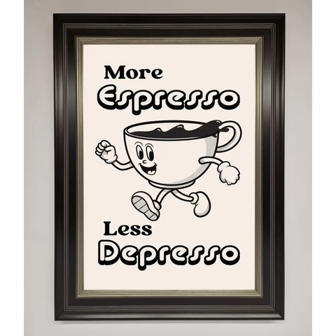 More Espresso Framed Print - A3 (29.7 x 42 cm) / Black Silver - Framed Print