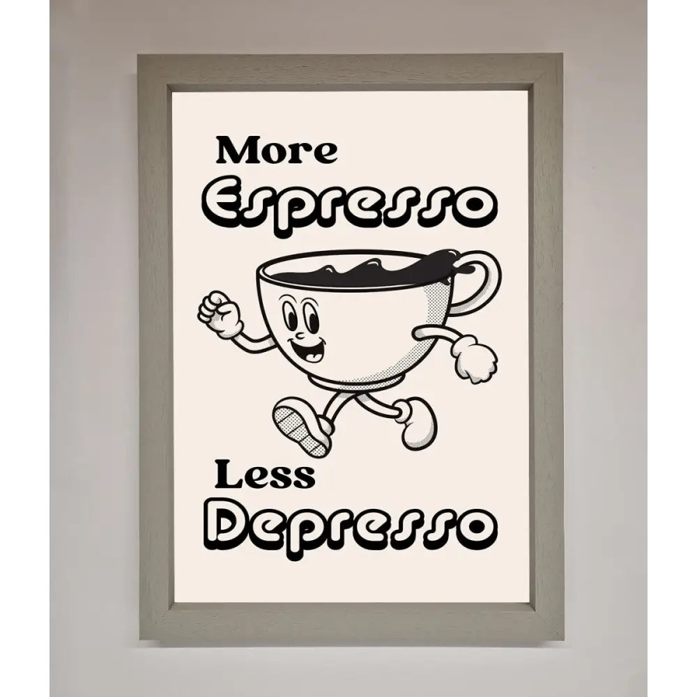 More Espresso Framed Print - A3 (29.7 x 42 cm) / Grey - Framed Print