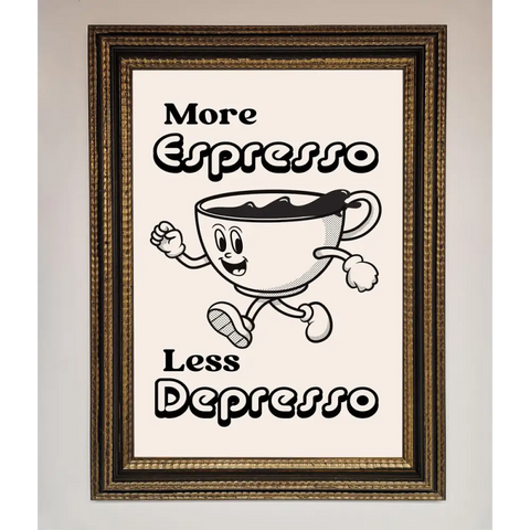 More Espresso Framed Print - A3 (29.7 x 42 cm) / Ornate Gold Black - Framed Print