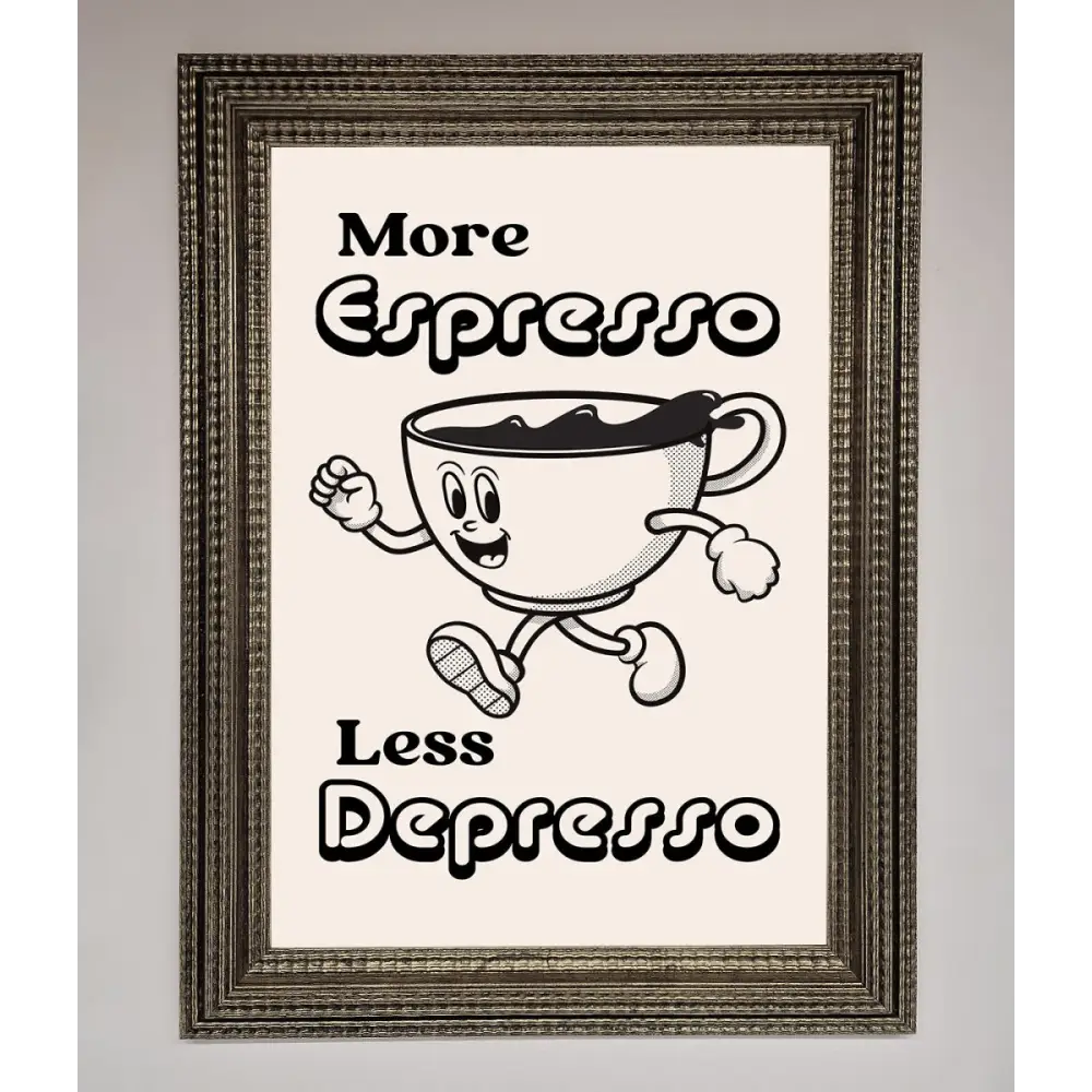 More Espresso Framed Print - A3 (29.7 x 42 cm) / Ornate Silver - Framed Print
