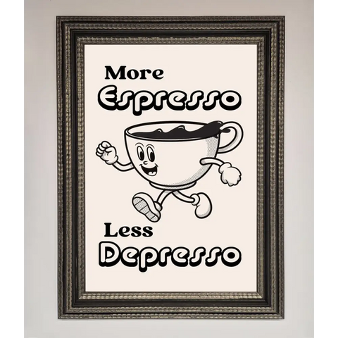 More Espresso Framed Print - A3 (29.7 x 42 cm) / Ornate Silver Black - Framed Print