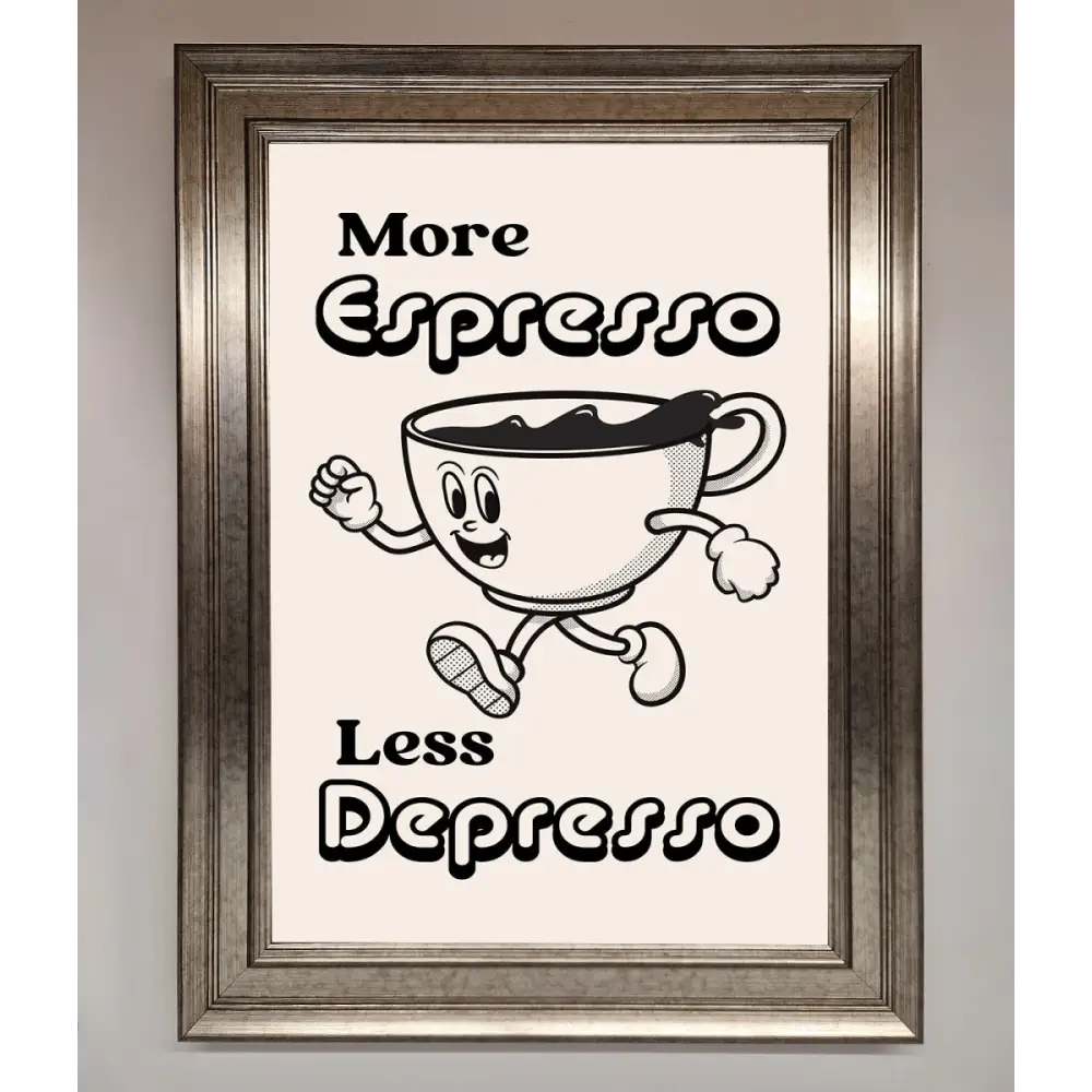 More Espresso Framed Print - A3 (29.7 x 42 cm) / Silver - Framed Print